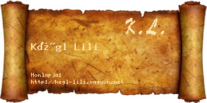 Kégl Lili névjegykártya