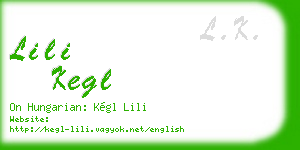 lili kegl business card